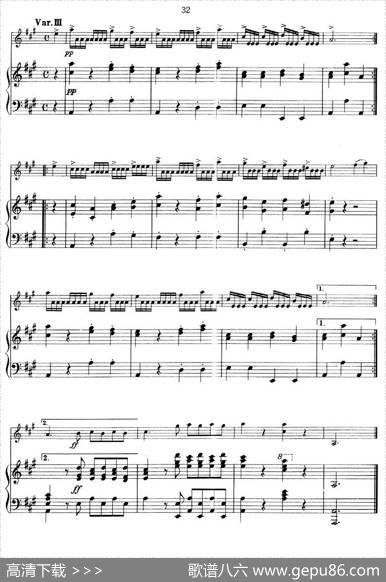 优美的变奏曲（小提琴+钢琴伴奏）