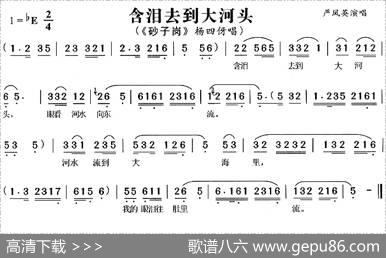 含泪去到大河头（《砂子岗》杨四伢唱段）