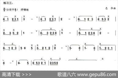 葫芦丝技巧练习之四：叠音练习