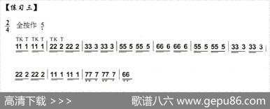 葫芦丝技巧练习之十一：三吐音练习