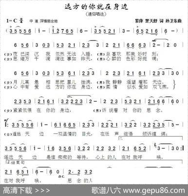 远方的你就在身边（紫萍楚天舒词孙卫东曲） - 紫萍楚天舒|孙卫东