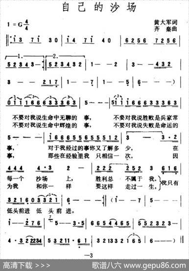 自己的沙场 - 黄大军|齐秦