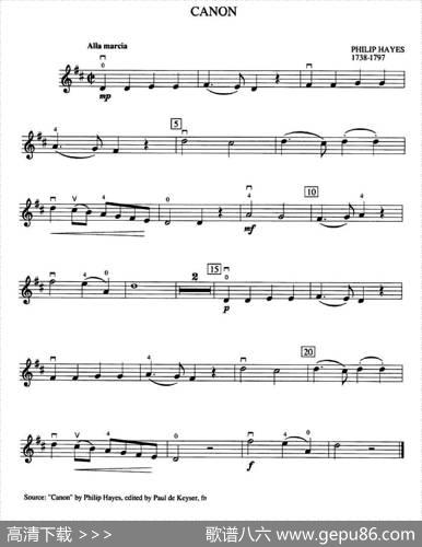 PhilipHayesCanon（加拿大小提琴考级·预备级）