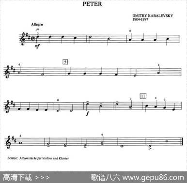 DmitryKabalevskyPeter（加拿大小提琴考级·预备级）