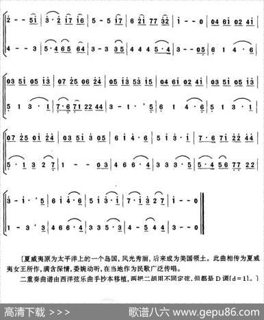 别了，夏威夷（二重奏）