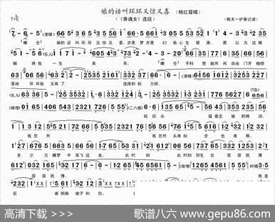 娘的话叫环环又惊又喜（《香魂女》选段）