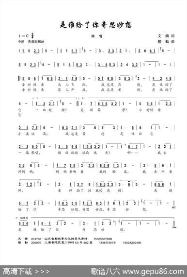 是谁给你奇思妙想 - 文婧|楼勤