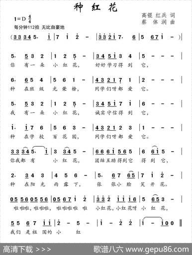 种红花（高琨红兵词蔡体润曲） - 高琨红兵|蔡体润