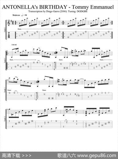 tommyemmanuel：antonellasbirthday（指弹吉他）|tommyemmanuel