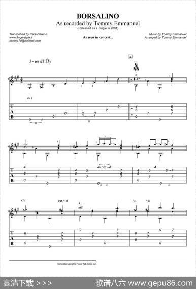 tommyemmanuel：borsalino（指弹吉他）|tommyemmanuel
