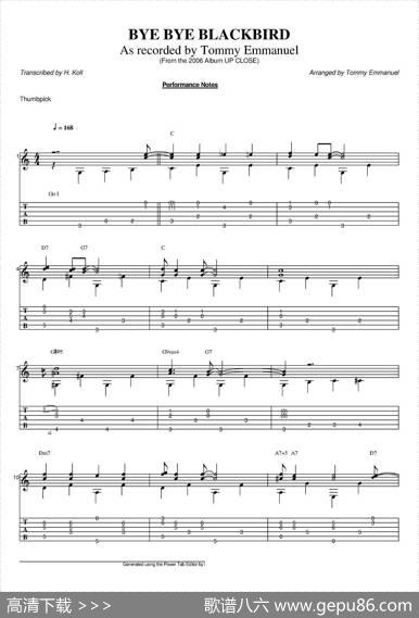 tommyemmanuel:byebyeblackbird(指弹吉他)|tommyemmanuel