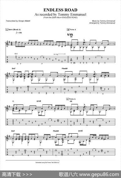 tommyemmanuel：endlessroad（指弹吉他）|tommyemmanuel
