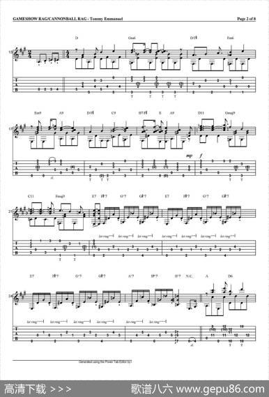 tommyemmanuel：gameshowragcannonballrag（指弹吉他）|tommyemmanuel
