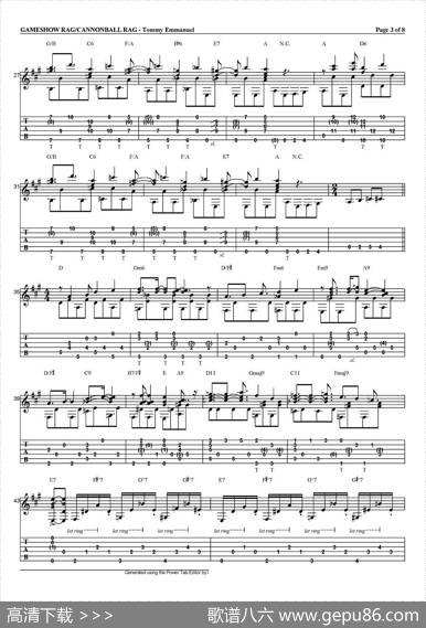 tommyemmanuel：gameshowragcannonballrag（指弹吉他）|tommyemmanuel