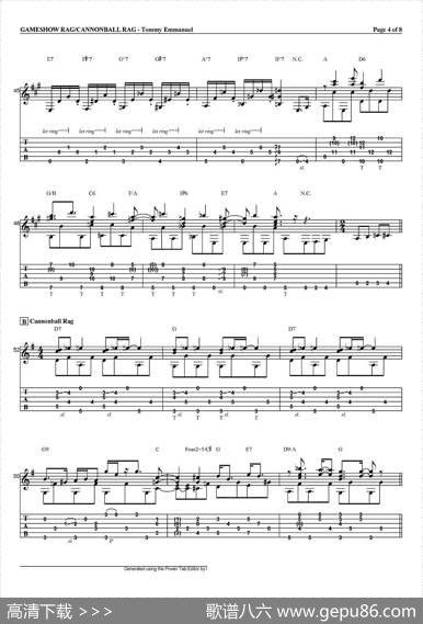 tommyemmanuel：gameshowragcannonballrag（指弹吉他）|tommyemmanuel