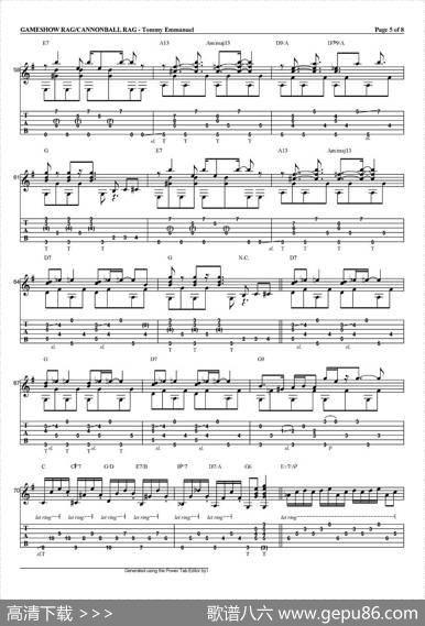 tommyemmanuel：gameshowragcannonballrag（指弹吉他）|tommyemmanuel
