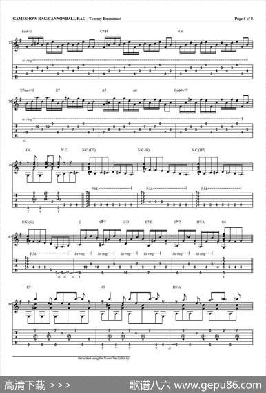 tommyemmanuel：gameshowragcannonballrag（指弹吉他）|tommyemmanuel