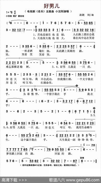 好男儿（电视剧《老兵》主题曲） - 汤潮|汤潮