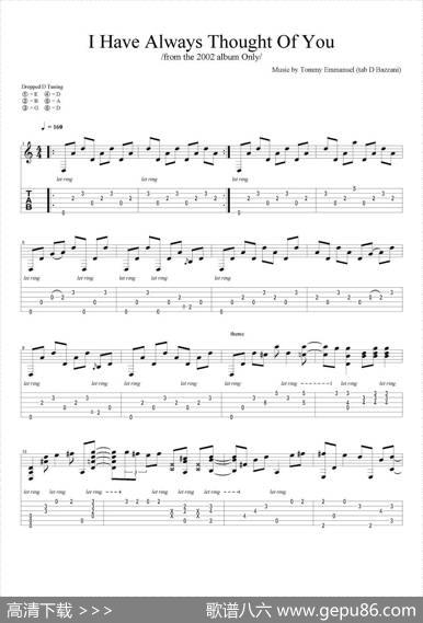 tommyemmanuel：ihavealwaysthoughtofyouversion2（指弹吉他）