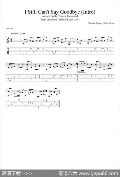 tommyemmanuel：istillcantsaygoodbye（intro）（指弹吉他）