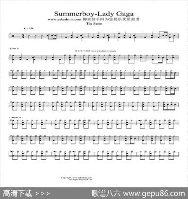 summerboy（架子鼓谱）