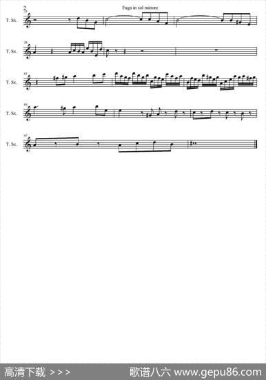 Fugainsolminore（四重奏之次中音萨克斯分谱）|J·S·巴赫