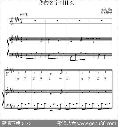 你的名字叫什么？（正谱） - 刘文伍|刘文伍作曲、欣墟配伴奏