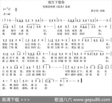 夜灯下想你（电视连续剧《追求》选曲） - 薛才欢|薛才欢