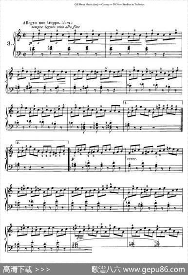 Czerny-30NewStudies-3（车尔尼Op849-30首练习曲）|Czerny