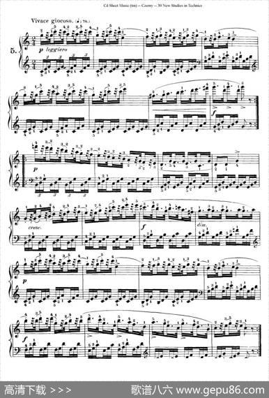 Czerny-30NewStudies-5（车尔尼Op849-30首练习曲）|Czerny