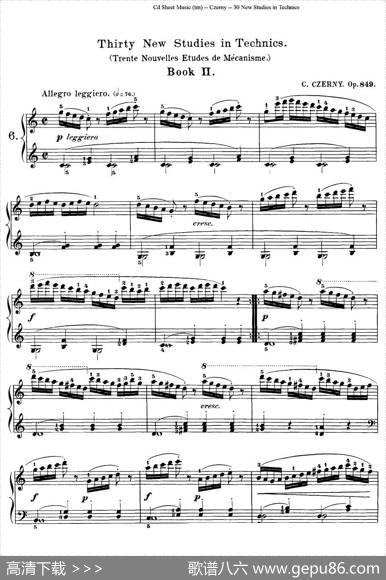 Czerny-30NewStudies-6（车尔尼Op849-30首练习曲）|Czerny
