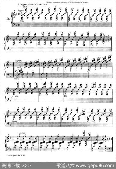 Czerny-30NewStudies-10（车尔尼Op849-30首练习曲）|Czerny