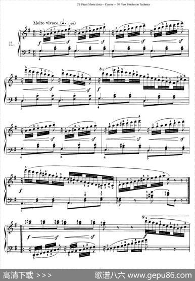 Czerny-30NewStudies-11（车尔尼Op849-30首练习曲）|Czerny