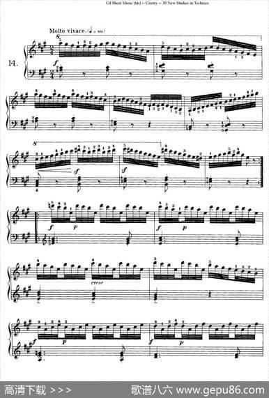 Czerny-30NewStudies-14（车尔尼Op849-30首练习曲）|Czerny