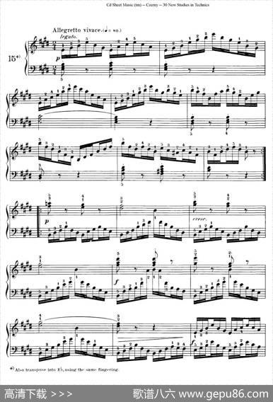 Czerny-30NewStudies-15（车尔尼Op849-30首练习曲）|Czerny