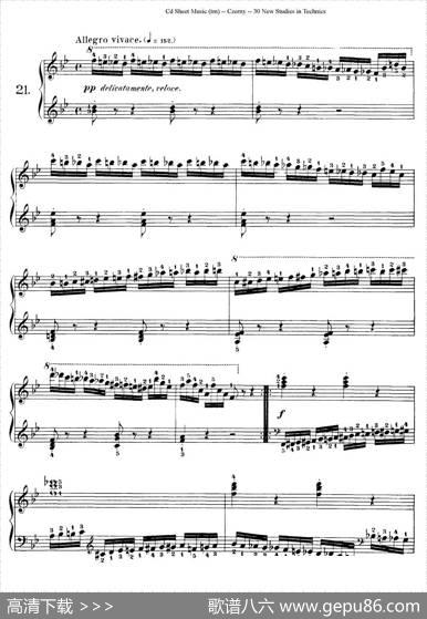 Czerny-30NewStudies-21（车尔尼Op849-30首练习曲）|Czerny
