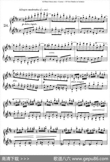 Czerny-30NewStudies-24（车尔尼Op849-30首练习曲）|Czerny