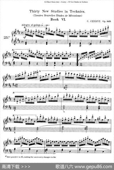 Czerny-30NewStudies-25（车尔尼Op849-30首练习曲）|Czerny
