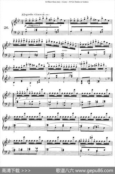 Czerny-30NewStudies-26（车尔尼Op849-30首练习曲）|Czerny