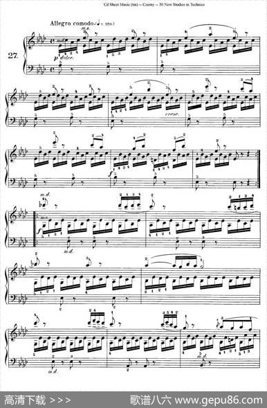 Czerny-30NewStudies-27（车尔尼Op849-30首练习曲）|Czerny
