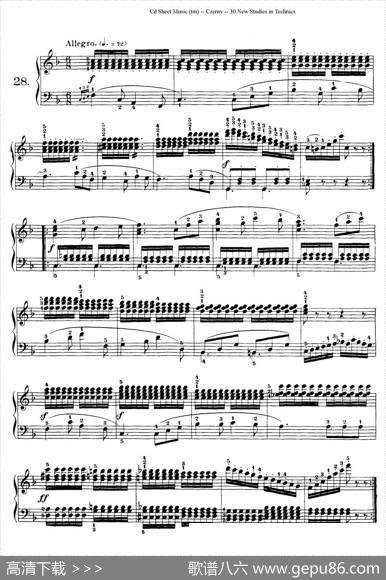 Czerny-30NewStudies-28（车尔尼Op849-30首练习曲）|Czerny