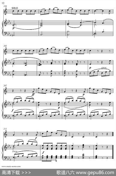 Mozart：ConcertoKV495No.4-3stRondo回旋曲（上低音萨克斯+钢琴伴奏）|Mozart（莫扎特）