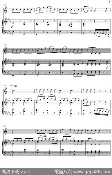Mozart：ConcertoKV495No.4-3stRondo回旋曲（上低音萨克斯+钢琴伴奏）|Mozart（莫扎特）