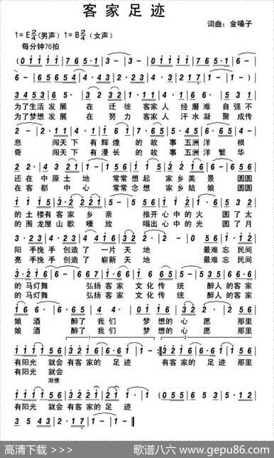 客家足迹（金嗓子词曲） - 金嗓子|金嗓子