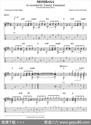 tommyemmanuel：mombasa（指弹吉他）