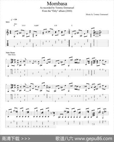 tommyemmanuel：mombasaversion-2（指弹吉他）