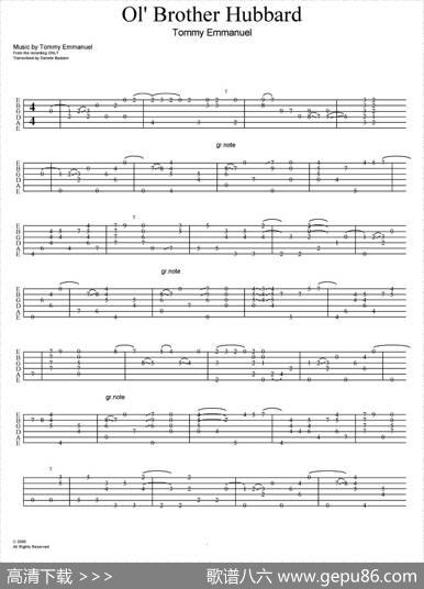 tommyemmanuel：ol'brotherhubbard（指弹吉他）
