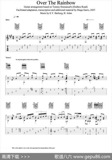 tommyemmanuel：overtherainbow(1)（指弹吉他）