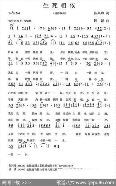 生死相依（陈兴玲词钱诚曲） - 陈兴玲|钱诚