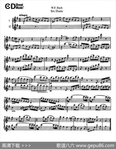 SixDuets（6首二重奏）（1）|W.F.巴赫